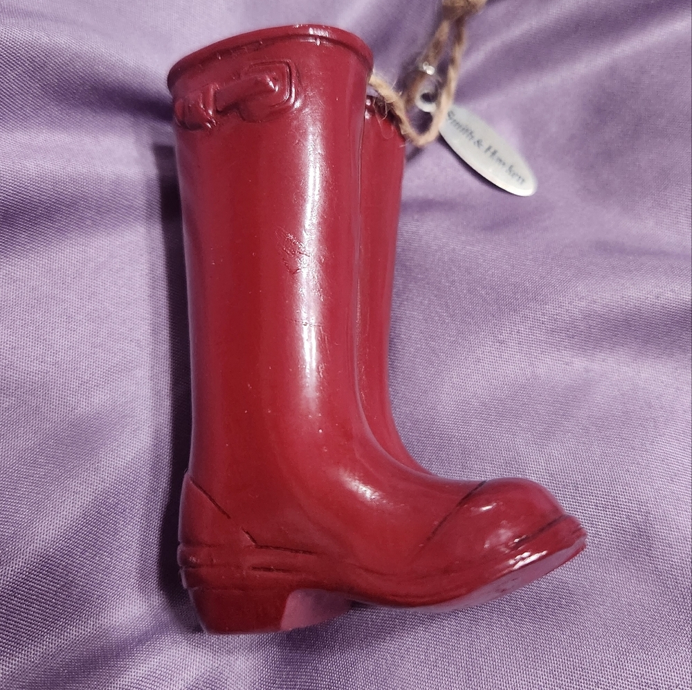 Smith and Hawken red boot Christmas ornament